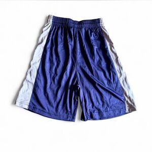 Nova Athletic Boys Mesh Basketball Shorts - Navy Blue/Silver - Youth Large
